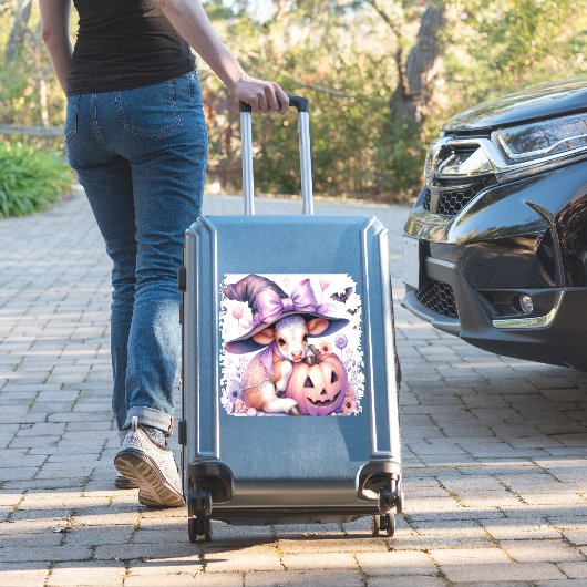 Kuh Halloween Square Aufkleber (Koffer Insitu)