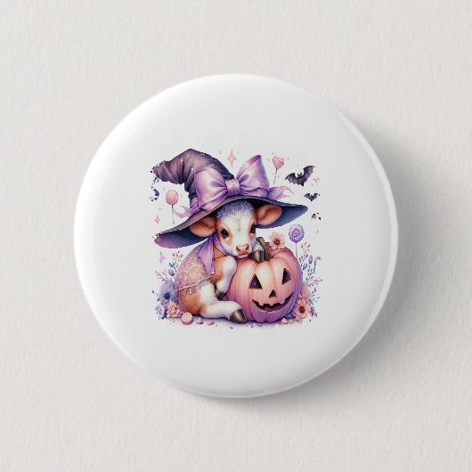 Kuh Halloween Square Button (Vorderseite)
