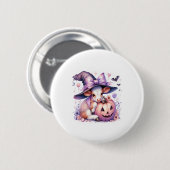 Kuh Halloween Square Button (Vorne & Hinten)