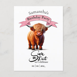 Kuh Happy Birthday Girl Postcard Postkarte
