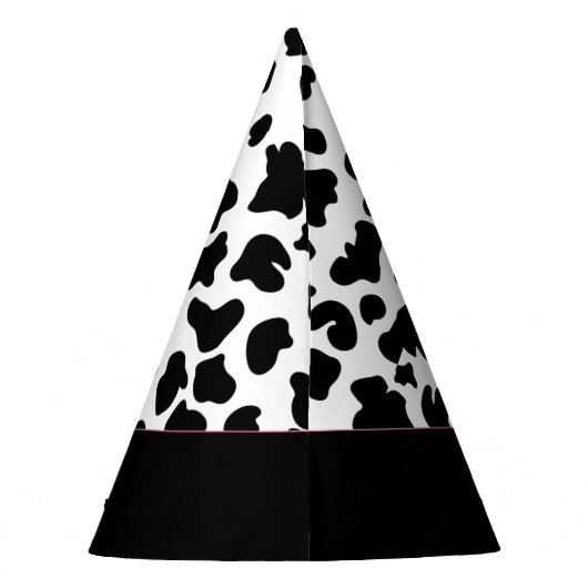 Kuh Happy Geburtstag schwarz-weiß Partyhütchen (Rückseite)