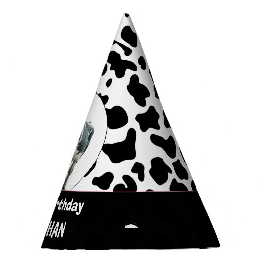Kuh Happy Geburtstag schwarz-weiß Partyhütchen (Rechts)