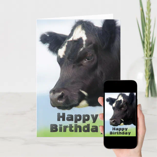 Kuh Happy Geburtstagskarte Karte Zazzle.de