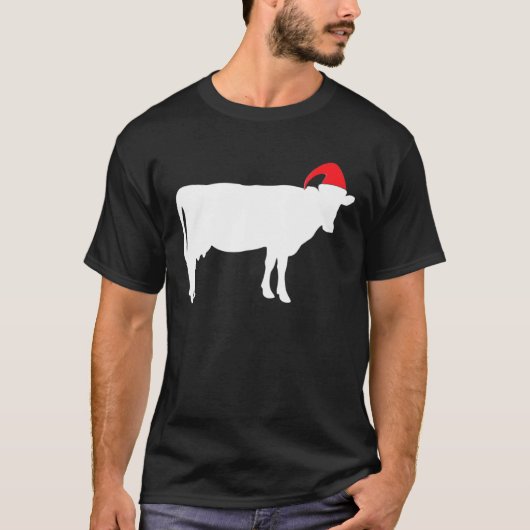 Kuh hässlicher Weihnachtspullover Farmer T-Shirt (Vorderseite)