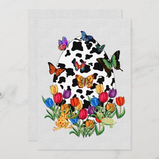 Kuh-Haut-Osterei Einladung (Vorne/Hinten)