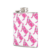 Kuh Heiß rosa und weiße Silhouette Flachmann (Links)