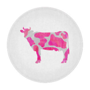 Kuh Heiß rosa und weiße Silhouette Schneidebrett