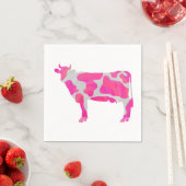 Kuh Heiß rosa und weiße Silhouette Serviette (Beispiel)