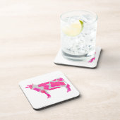 Kuh Heiß rosa und weiße Silhouette Untersetzer (Rechte Seite)