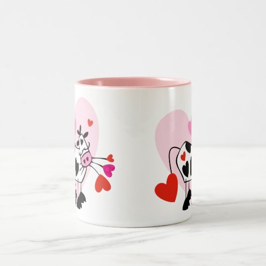 Kuh-Herzen Zweifarbige Tasse (Mittel)