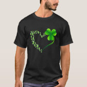 Kuh Herzleaf Irish St Patrick Day Clover Herz T-Shirt (Vorderseite)