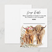 Kuh Highland Baby Duwer Paare Windelwindung Einladung (Vorne/Hinten)