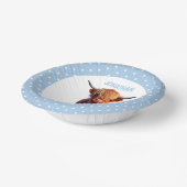 Kuh Highland Blue Birthday Pappteller (Gewinkelt)