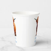 Kuh Highland HAPPY BIRTHDAY Blue Pappbecher (Rechts)