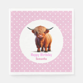 Kuh Highland Pink Balloons Poke Dots Serviette