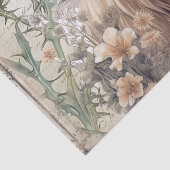 Kuh Highland Scotland Thistle Watercolor Seidenpapier (Detail)