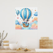 Kuh Hot Air Ballon Boy Poster (Küche)