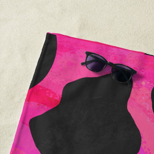 Kuh Hot Pink Painted Muster Strandtuch (Beispiel)