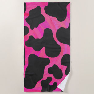 Kuh Hot Pink Painted Muster Strandtuch