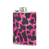 Kuh Hot Pink und Schwarz Print Flachmann (Links)