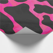 Kuh Hot Pink und Schwarz Print Geschenkpapier (Ecke)