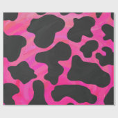 Kuh Hot Pink und Schwarz Print Geschenkpapier (Flach)