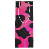 Kuh Hot Pink und Schwarz Print Geschenktüte Für Weinflaschen (Rückseite)