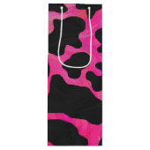 Kuh Hot Pink und Schwarz Print Geschenktüte Für Weinflaschen (Vorderseite)