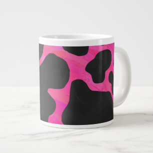 Kuh Hot Pink und Schwarz Print Jumbo-Tasse
