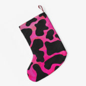 Kuh Hot Pink und Schwarz Print Kleiner Weihnachtsstrumpf (Rückseite (Hängend))