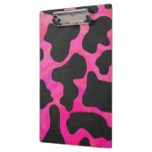 Kuh Hot Pink und Schwarz Print Klemmbrett (Links)