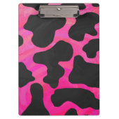 Kuh Hot Pink und Schwarz Print Klemmbrett (Vorderseite)