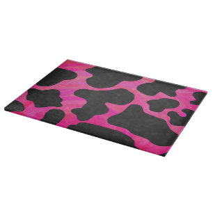 Kuh Hot Pink und Schwarz Print Schneidebrett