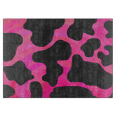 Kuh Hot Pink und Schwarz Print Schneidebrett (Vorderseite)