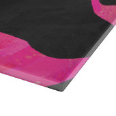 Kuh Hot Pink und Schwarz Print Schneidebrett (Ecke)
