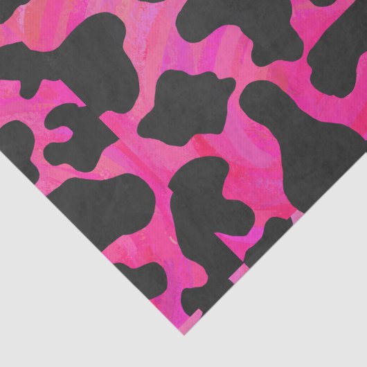 Kuh Hot Pink und Schwarz Print Seidenpapier (Ausschnitt)