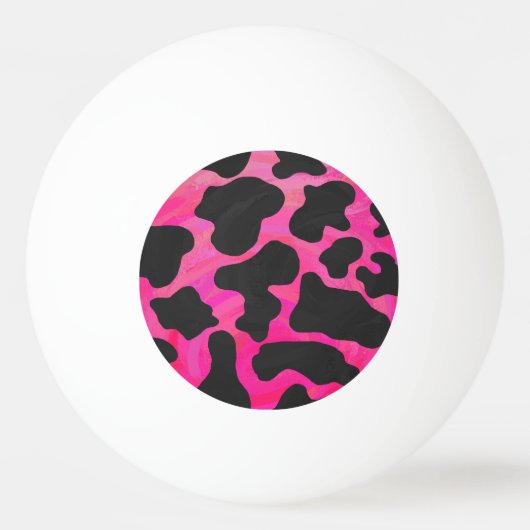 Kuh Hot Pink und Schwarz Print Tischtennisball (Vorderseite)