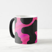 Kuh Hot Pink und Schwarz Print Verwandlungstasse (Vorderseite Links)