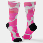 Kuh Hot Pink und Weiß Muster Socken (Gewinkelt)