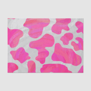 Kuh Hot Pink und White Print Seidenpapier
