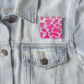 Kuh - Hot Rosa und Weiß Button (Beispiel)