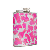 Kuh - Hot Rosa und Weiß Flachmann (Rechts)