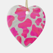 Kuh - Hot Rosa und Weiß Keramik Ornament (Rechts)