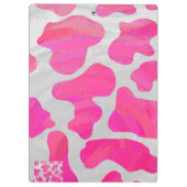 Kuh - Hot Rosa und Weiß Klemmbrett (Rückseite)