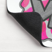 Kuh - Hot Rosa und Weiß Mousepad (Ecke)