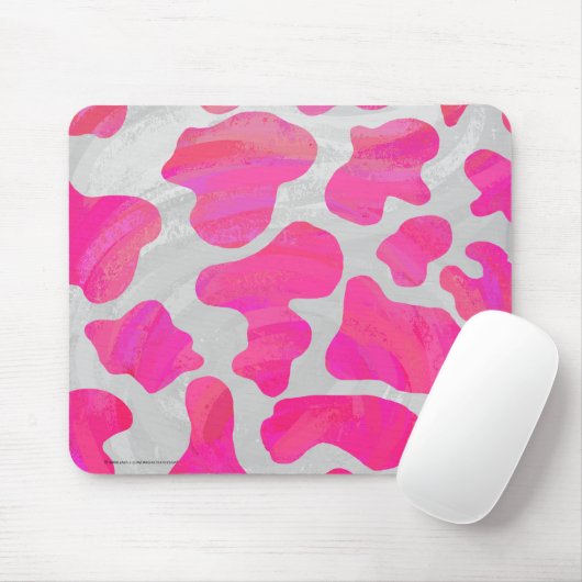 Kuh - Hot Rosa und Weiß Mousepad (Mit Mouse)