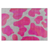 Kuh - Hot Rosa und Weiß Schneidebrett (Vorderseite)