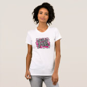 Kuh - Hot Rosa und Weiß T-Shirt (Vorne ganz)