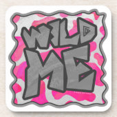 Kuh - Hot Rosa und Weiß Untersetzer (Vorderseite)