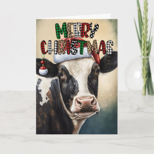Kuh Hübscheste Weihnachtsfeiertage Karte